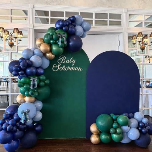 Froova Green and Navy Blue Balloon Arch Kit Dusty Dark Blue and Sage Green Gold Balloon Garland Kit for Boys Luxury Bear Baby Shower Jungle Safari Mens Birthday Xmas Party Decorations - Image 5