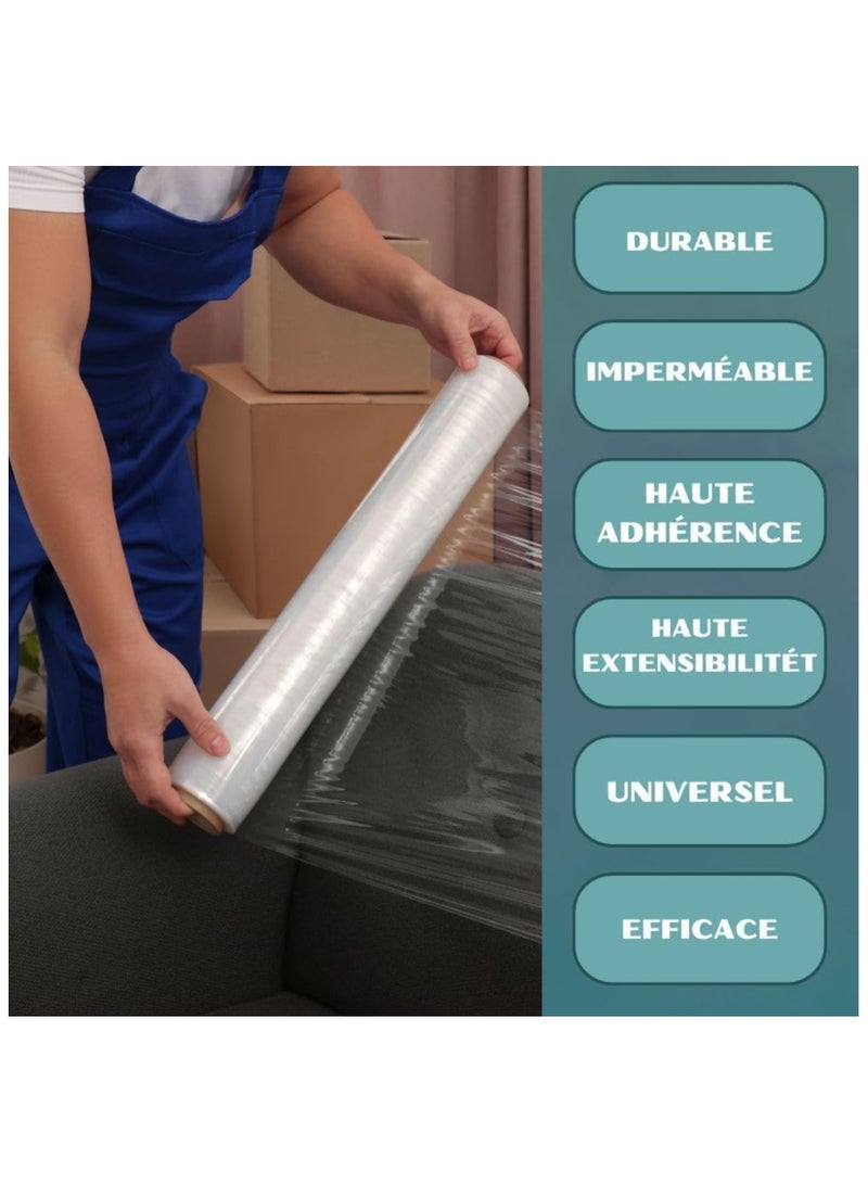 RAGO® التعبئة والتغليف فيلم البليت المتحرك 7.5 × 7.5 × 40 سم 130 م فيلم متحرك فيلم تغليف شفاف غلاف بلاستيكي تناضحي فيلم تغليف لفة بلاستيكية متحركة... - Image 2