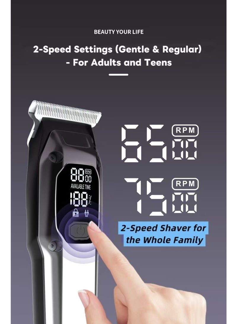【2025 New】Hair Clipper with LED Display, Fast USB Charging, Professional Cordless Haircut Kit for Barber & Home Hair Cutting - Image 3
