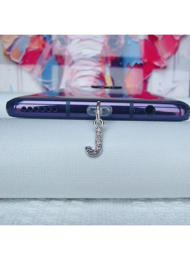 النوع C ماسي حرف J سدادة غبار الهاتف زخرفة أنيقة هدية مثالية - Image 1