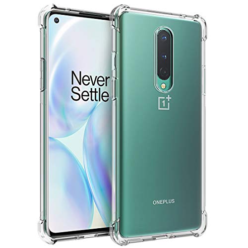 Osophter for Oneplus 8 Case [Not Compatible with Oneplus 8t],Clear Transparent Reinforced Corners TPU Shock-Absorption Flexible Cell Phone Cover for One Plus 8(Clear) - Image 1