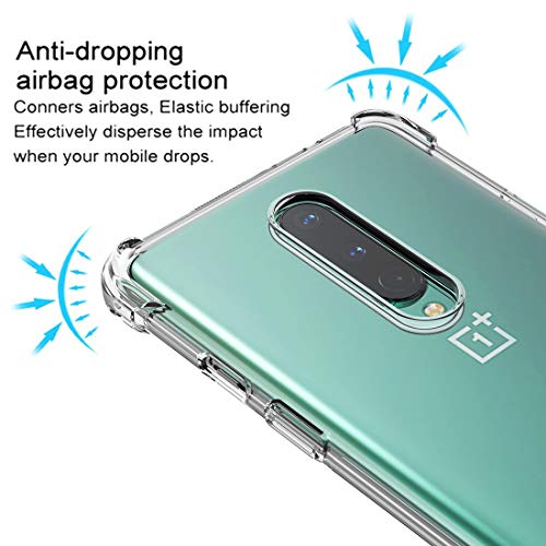 Osophter for Oneplus 8 Case [Not Compatible with Oneplus 8t],Clear Transparent Reinforced Corners TPU Shock-Absorption Flexible Cell Phone Cover for One Plus 8(Clear) - Image 5