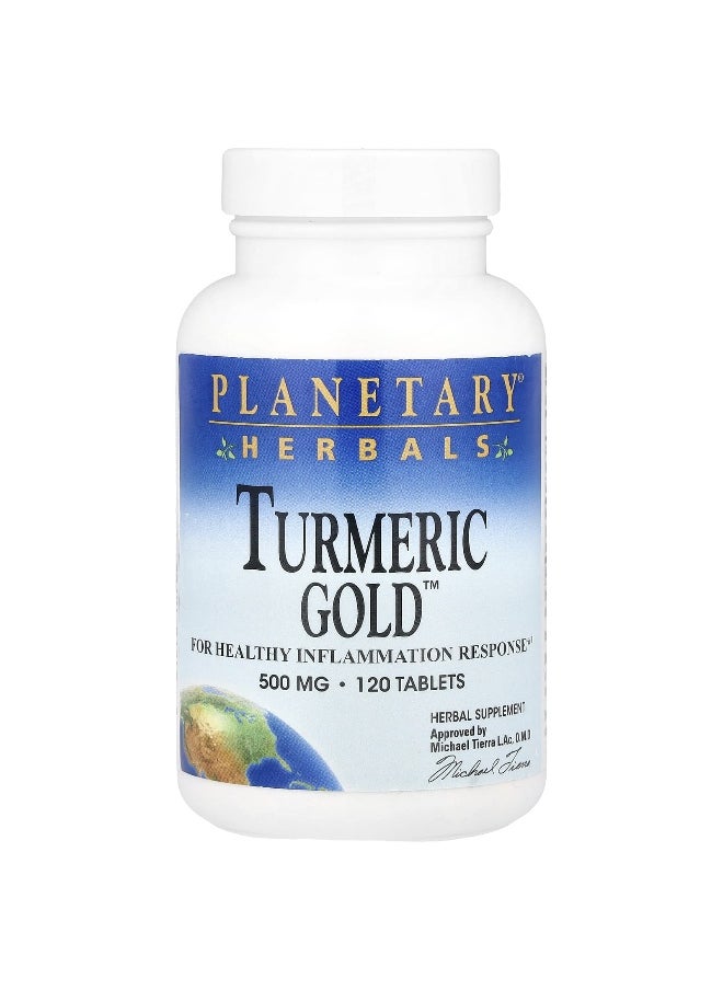 PLANETARY HERBALS Planetary Herbals, Turmeric Gold™, 500 mg, 120 Tablets  - Image 1