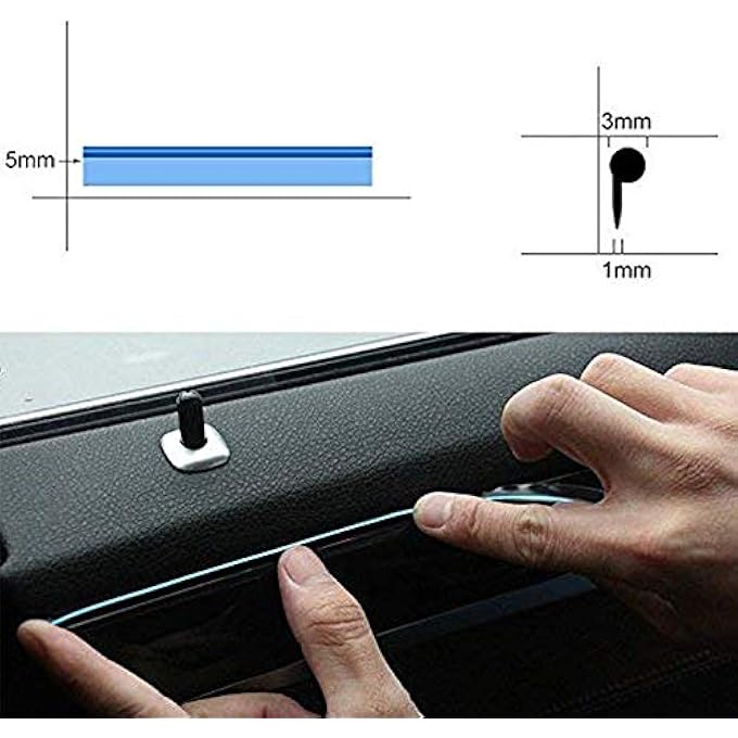 الكبريت شريط إضاءة نيون ليد للسيارة بطول 5 أمتار، مصباح سلكي متوهج، إضاءة باردة ومضيئة لتزيين السيارة، إضاءة زخرفية للجو مع محول، أزرق جليدي - Image 5