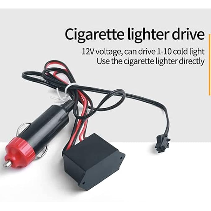 الكبريت شريط إضاءة نيون ليد للسيارة بطول 5 أمتار، مصباح سلكي متوهج، إضاءة باردة ومضيئة لتزيين السيارة، إضاءة زخرفية للجو مع محول، أزرق جليدي - Image 3