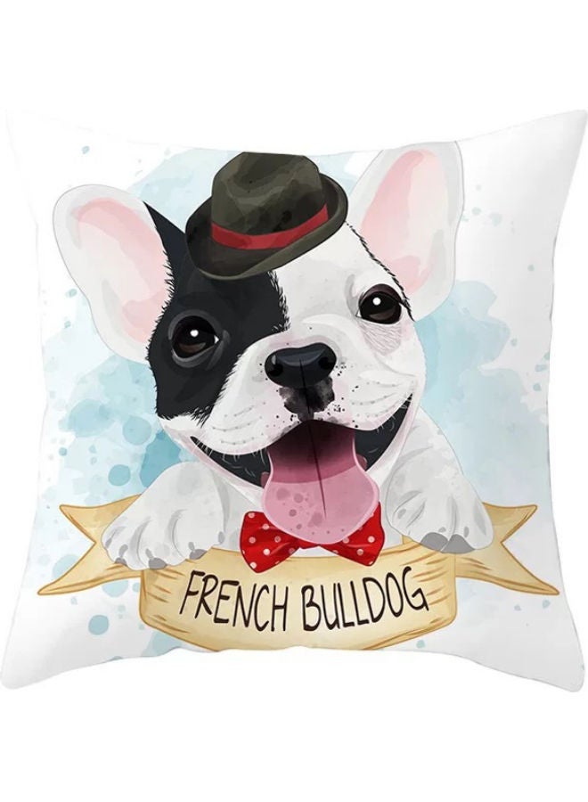 NIBEMINENT French Bulldog Printed Decorative Cushion Cover Multicolour 45x45cm - Image 1