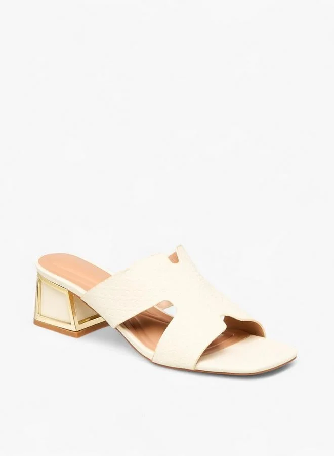 Celeste Women's Monogram Print Slip-On Block Heel Sandals