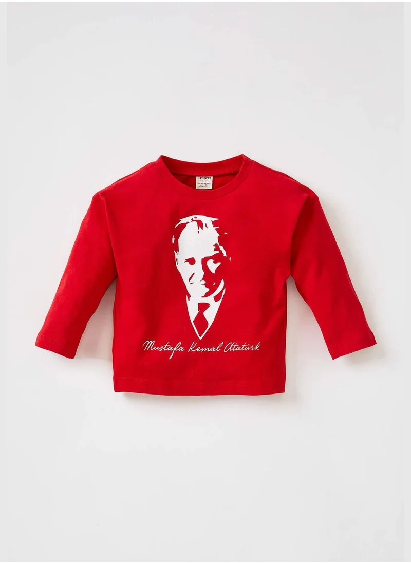 DeFacto Baby Girl April 23 Atatürk Printed Long Sleeved T-Shirt