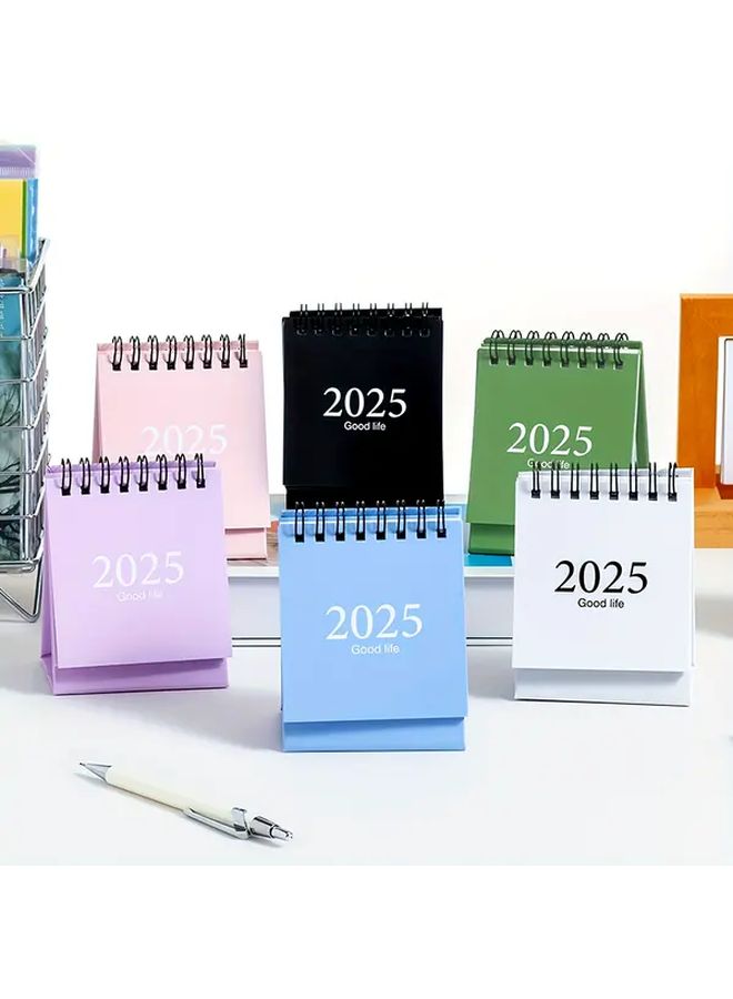 تقويم مكتبي لعام 2025 باللغة الإنجليزية باللون الأخضر الداكن، تصميم بسيط محمول للمكتب والمدرسة، لتخطيط الجدول اليومي وزينة المكتب. - Image 1