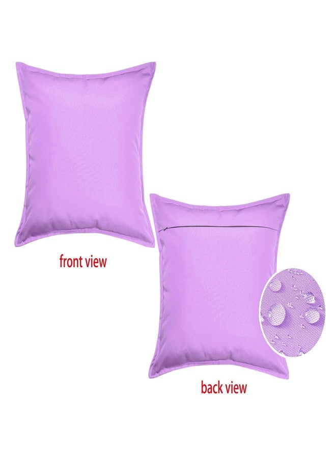 WOKANI Outdoor Waterproof Pillow Covers 18x18 Set of 2 Sunbrella Decorative Square Solid Couch Pillow Covers with Wide Edge for Patio Tent Sofa Bed Living Room, Purple - Image 2