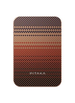 PITAKA Pitaka Aramid Fiber Magnetic Power Bank – Qi2 Certified, 15W Wireless Fast Charging, 5000mAh, Compact, Lightweight & Strong Magnetic Attachment for Phone - Sunset  - Image 1