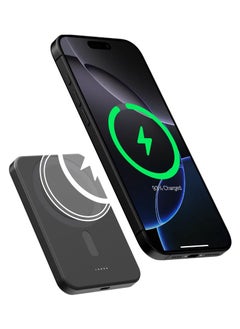 PITAKA Pitaka Aramid Fiber Magnetic Power Bank – Qi2 Certified, 15W Wireless Fast Charging, 5000mAh, Compact, Lightweight & Strong Magnetic Attachment for Phone - Sunset  - Image 4