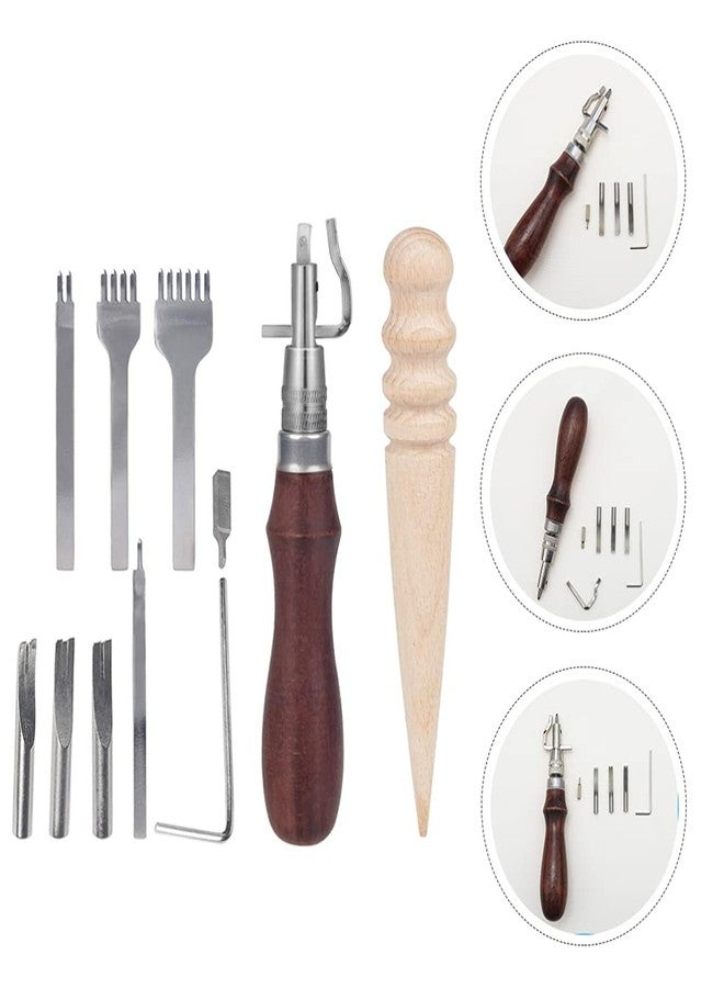 HEALLILY 1 Set Stitching Punch Sewing Craft Tool Leather Stitching Pouch Kit for Stitching Punching (assorted) - Image 5