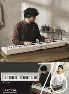 CASIO Casiotone CT-S1-76WE Piano Keyboard 76 Keys, With Power Adaptor  - Image 2
