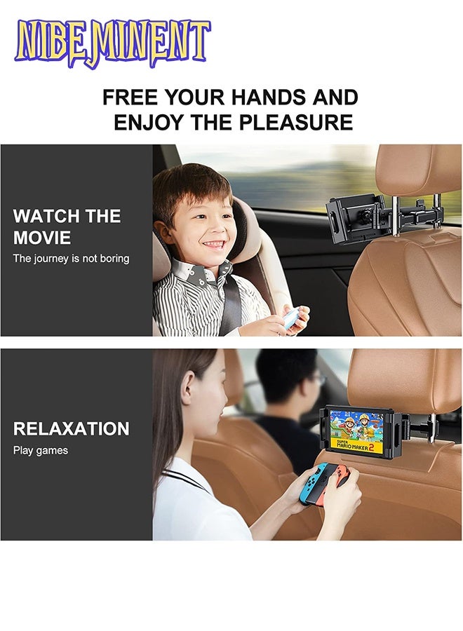 NIBEMINENT Tablet Holder for Car,ipad Car Holder Back Seat,Road Trip Essentials for Kids or Adults,Suitable for 4-12.9" Devices, Tablet Stand,Adjustable Distance,Rotating Screen - Image 3