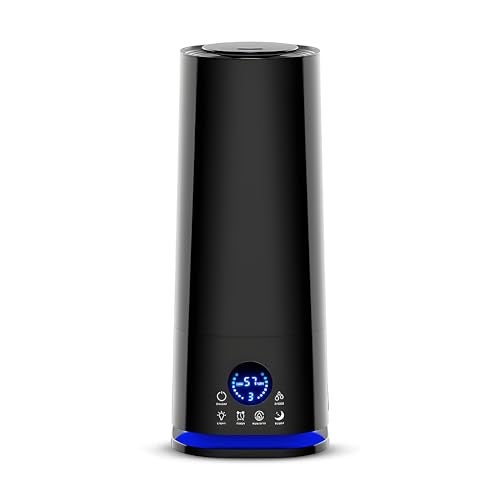 XENGVA Humidifire for Room Moisture, Aroma Diffuser for Home, Mist Maker, Cool Mist Humidifier, Small Quiet Air Humidifier, Ultrasonic Essential Oil Diffuser Electric (H2O Multicolor) (Black) - Image 1