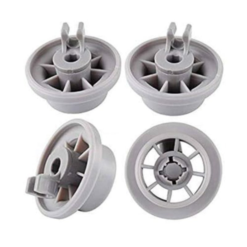 Dishwasher lower dishrack wheel set for Bosch Siemens NEFF appliances, durable nylon material, black color, smooth rolling and noise-free operation - Image 1