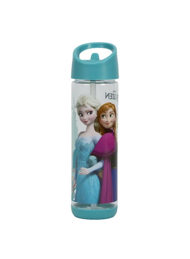 SunCe Disney Frozen Plastic Water Bottle with Straw Multicolour 500 ml SUNS-4300FRZ  - Image 1