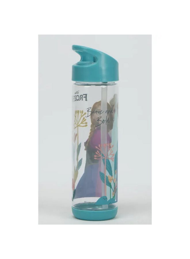 SunCe Disney Frozen Plastic Water Bottle with Straw Multicolour 500 ml SUNS-4300FRZ  - Image 3