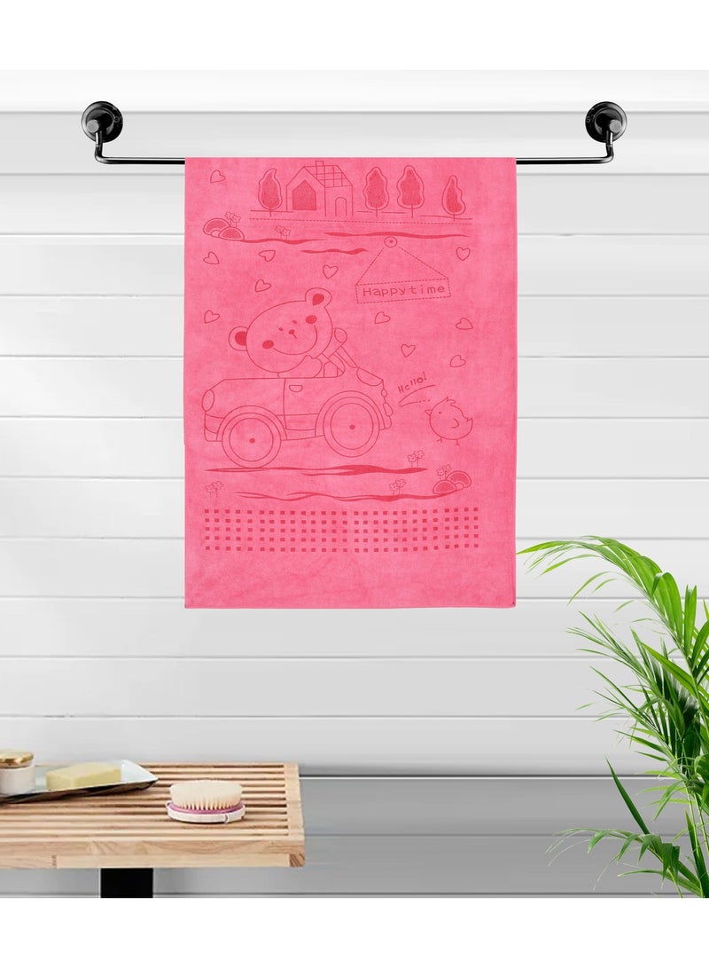 AURIO Premium Kids Microfiber Bath Towel – Set of 2 - Ultra-Soft 48x85 cm Quick-Dry Shower Towel for Toddlers & Children – Playful Bear Pattern, Highly Absorbent, and Gentler on Skin - Image 2