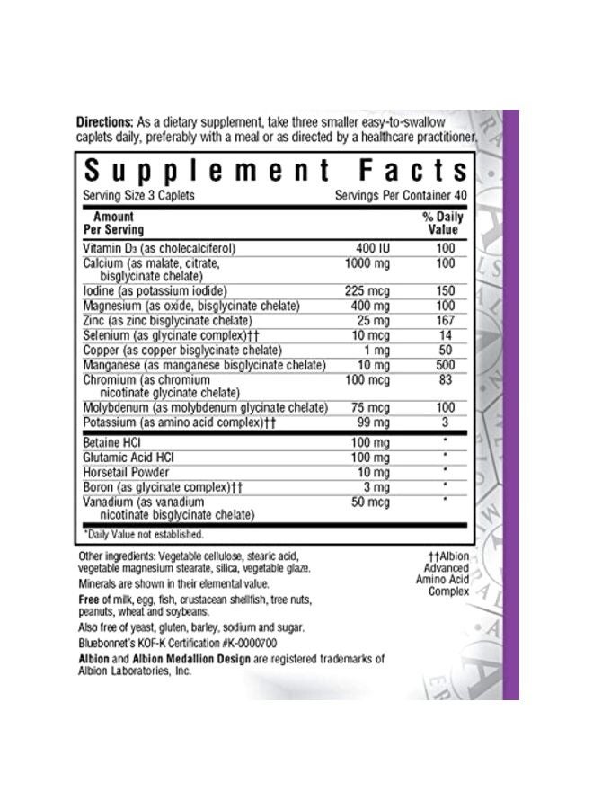Bluebonnet Chelated Multiminerals - 120 Caplets - Image 3