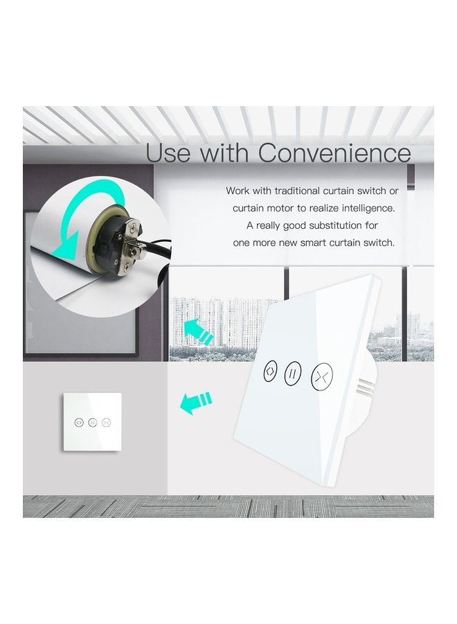 NIBEMINENT Intelligent WIFI Blind Switch Curtain Roller with Mobile Phone APP and Voice Control White - Image 3