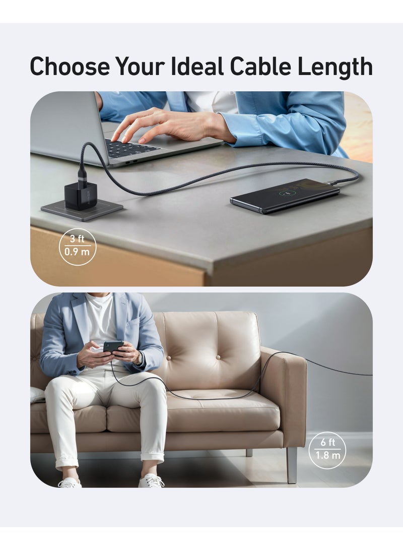 كابل USB إلى USB C لتشغيل السيارة Carplay لهاتف iPhone17/16، كابل شاحن سيارة مضفر معاد تدويره من USB A إلى USB C لهاتف Samsung Note20 والمزيد (USB 2.0، 3 أقدام) - Image 5