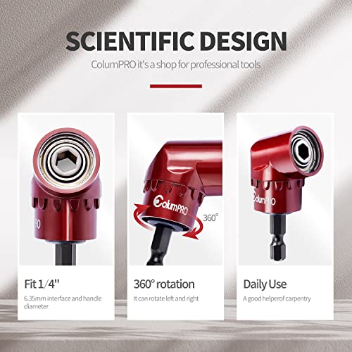 ColumPRO Hex Shank Screwdriver Quick Flexible Drill Bit Extension with Magnetic Right angle Drill Adapter,11.5" Long Flexible Drill Bit Extension - Image 5