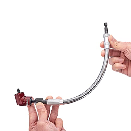ColumPRO Hex Shank Screwdriver Quick Flexible Drill Bit Extension with Magnetic Right angle Drill Adapter,11.5" Long Flexible Drill Bit Extension - Image 1