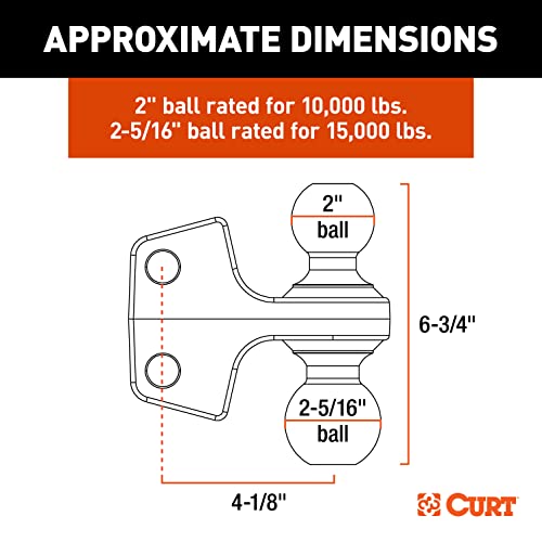 CURT 45933 Dual Ball Attachment for Weight Distribution Shank 2 and 2516Inch Up to 15000 lbs - Image 4