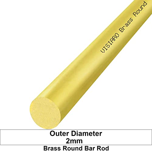 Visiaro Hard Brass Round Bar Rod, 1ft, Outer Dia 2 mm, Pack of 10 - Image 2