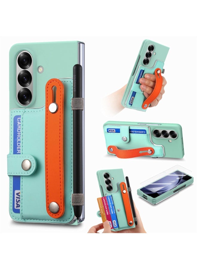 عام غطاء قابل للطي متوافق مع سامسونج جالكسي Z فولد 7 (2025)، بتصميم محفظة مدمج وفتحة قلم. - Image 1