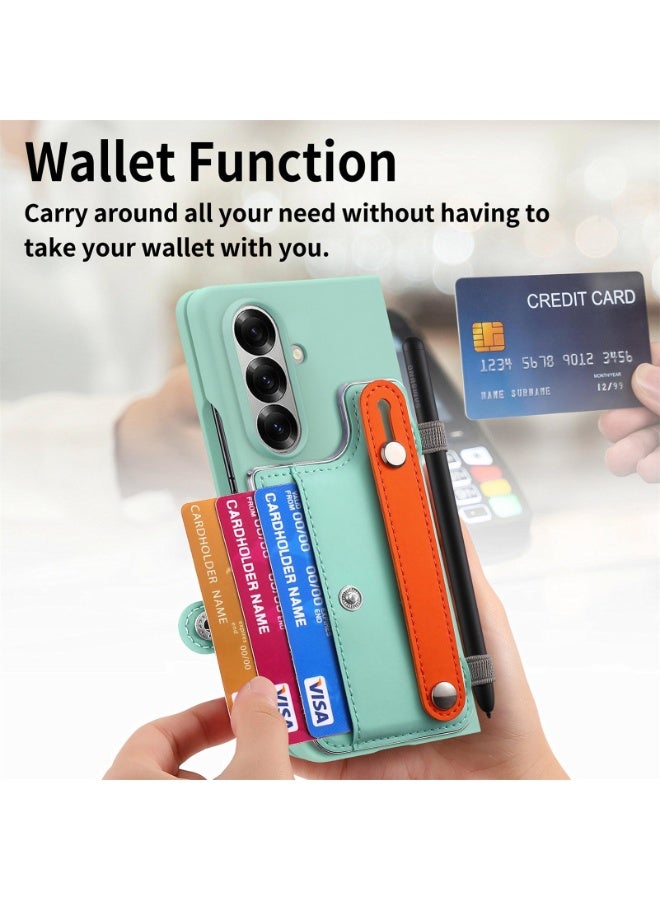 عام غطاء قابل للطي متوافق مع سامسونج جالكسي Z فولد 7 (2025)، بتصميم محفظة مدمج وفتحة قلم. - Image 3