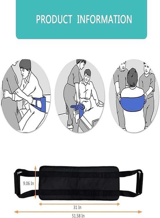 NIHSPRUHAY حزام نقل المرضى من السرير من NIHSPRUHAY Mobility Care، مساعدات رفع آمنة لكبار السن، مقبض مساعد للسرير المنزلي وحزام رفع القدم للظهر - Image 5