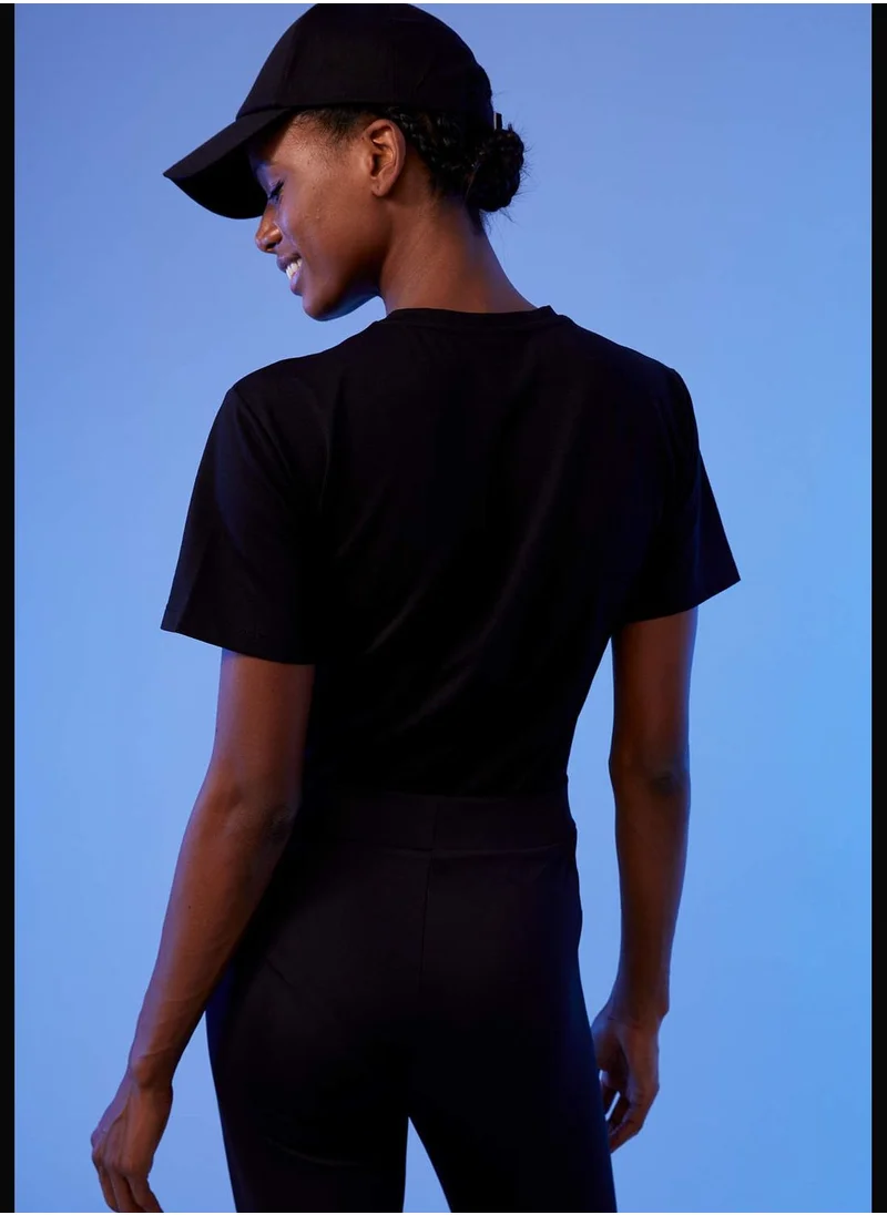 DeFacto Short Sleeve Text Print T-Shirt