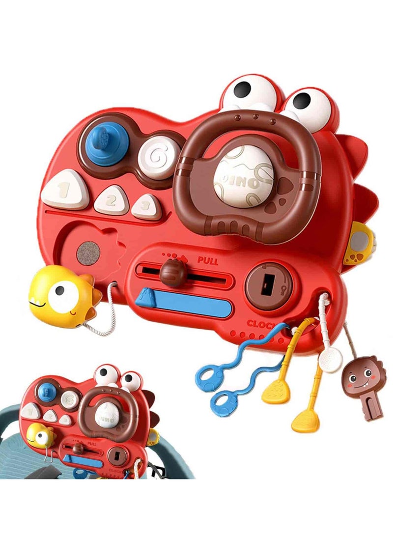 Aideli Steering Wheel Toy for Babies - Montessori Sensory Travel Toy | Car Seat, Stroller & Crib Activity Board | Educational Gift for Infants 18M+ - Image 1