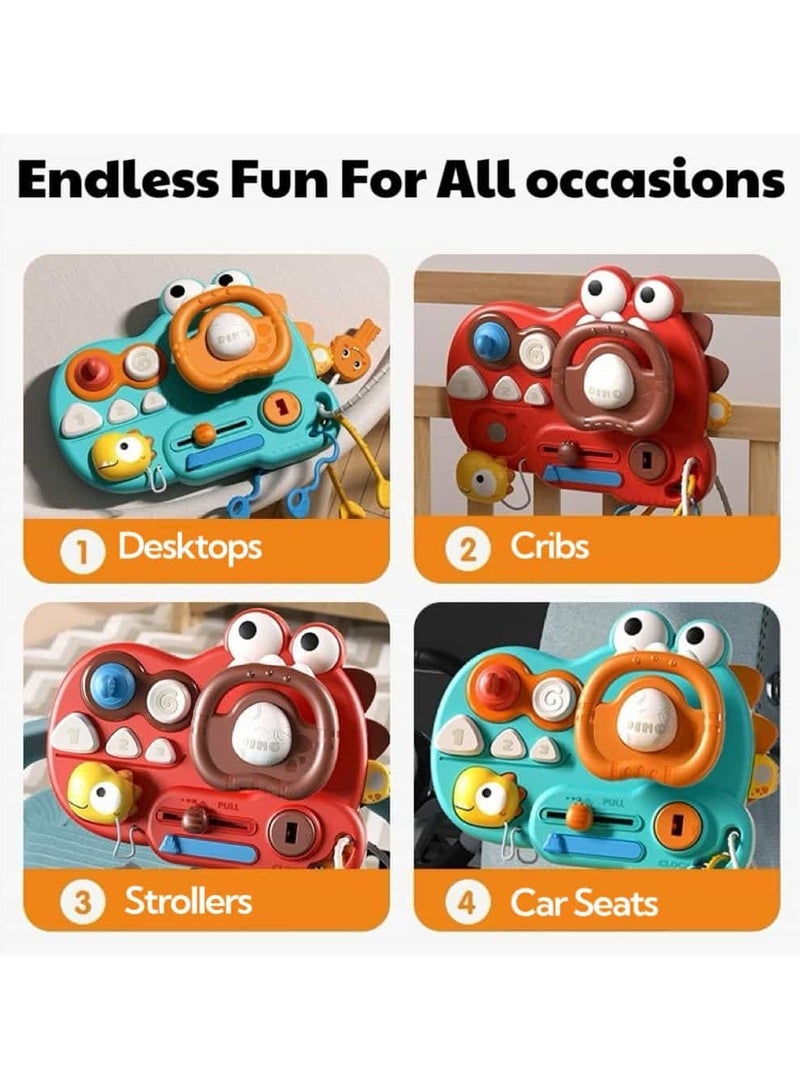 Aideli Steering Wheel Toy for Babies - Montessori Sensory Travel Toy | Car Seat, Stroller & Crib Activity Board | Educational Gift for Infants 18M+ - Image 2