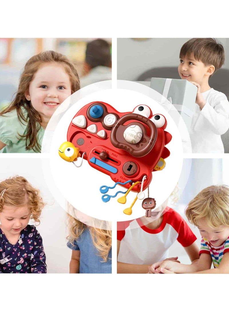 Aideli Steering Wheel Toy for Babies - Montessori Sensory Travel Toy | Car Seat, Stroller & Crib Activity Board | Educational Gift for Infants 18M+ - Image 4