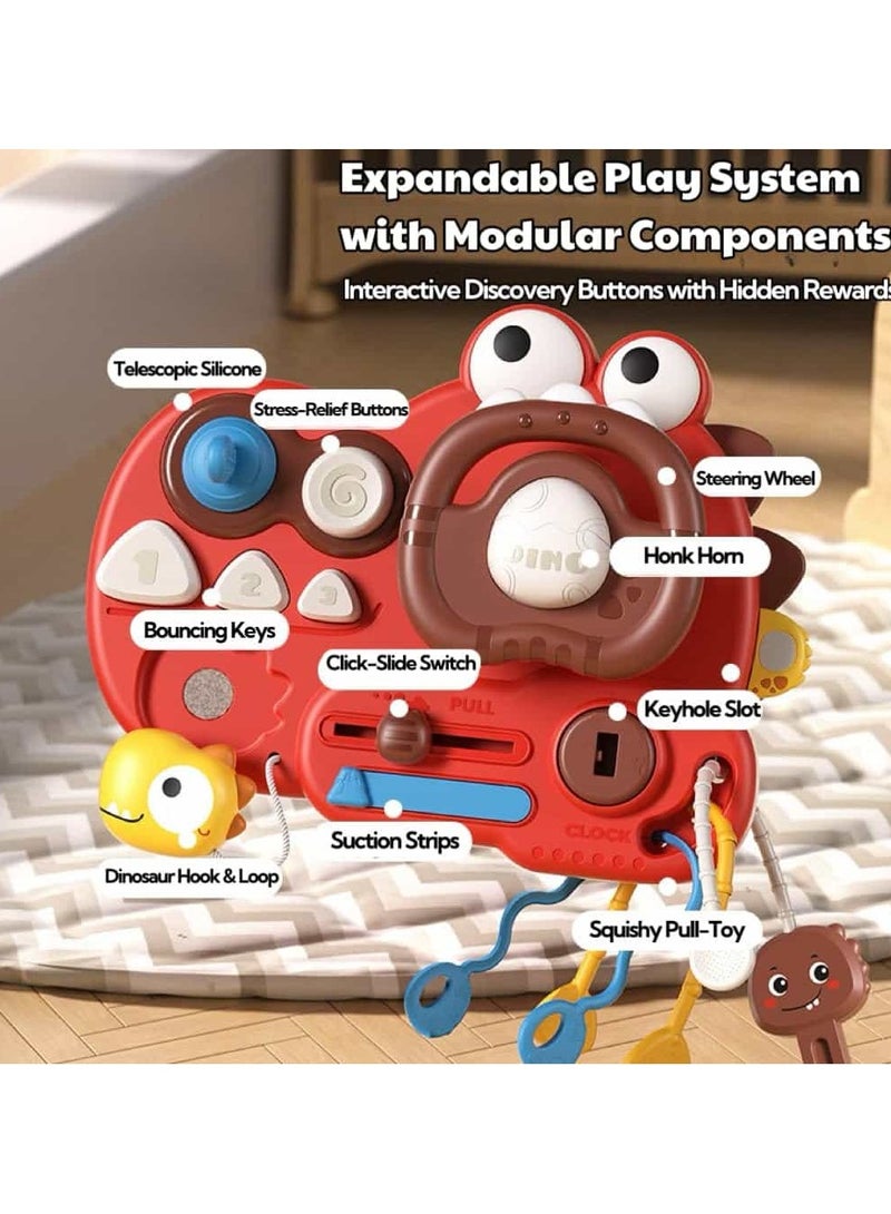 Aideli Steering Wheel Toy for Babies - Montessori Sensory Travel Toy | Car Seat, Stroller & Crib Activity Board | Educational Gift for Infants 18M+ - Image 3