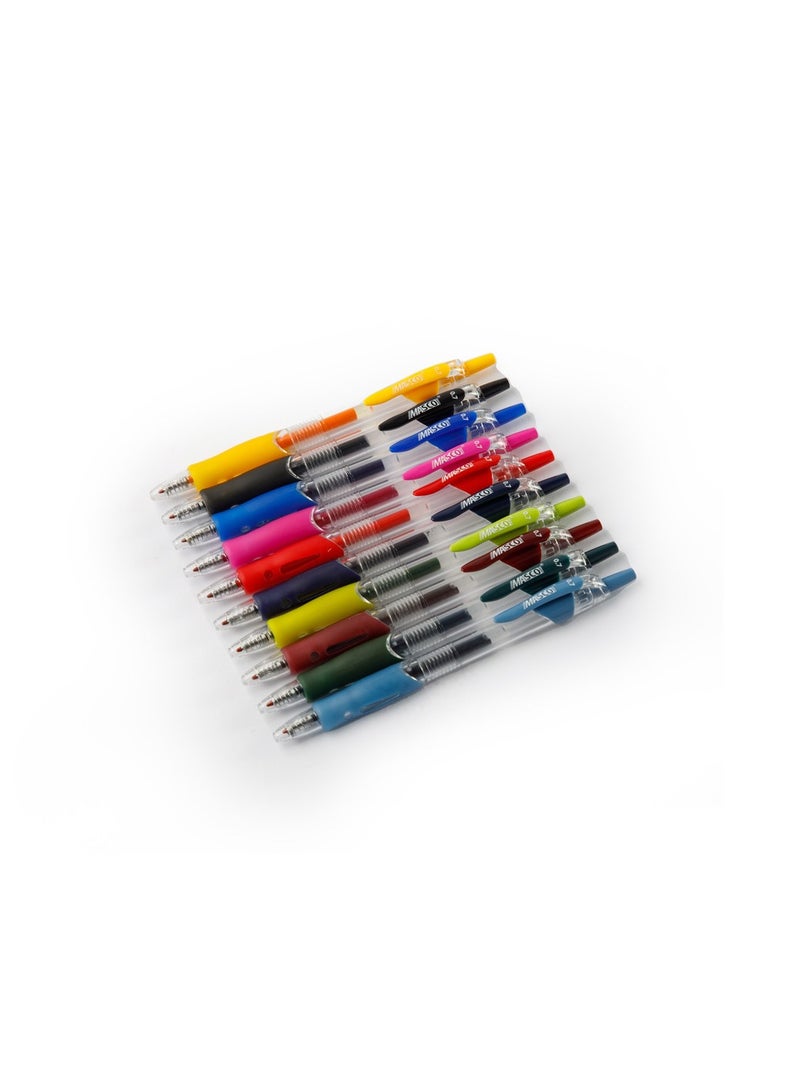 MASCO 0.7mm Pack of 10 Multicolor Gel Ink Pen, - Image 2