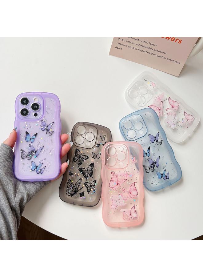 اس-توب جراب لهاتف iPhone 12 Pro Max، جراب هاتف هجين من مادة TPU بتصميم فراشة وحافة وامضة من الكمبيوتر الشخصي - Image 2