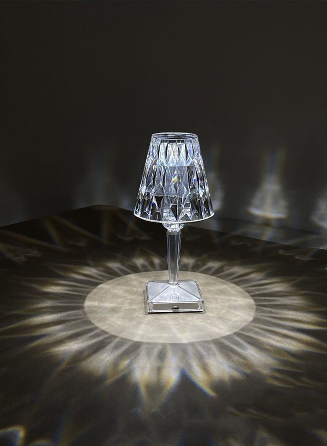 زي سي إم - هابي مصباح مكتبي LED كريستالي أكريليك قابل لإعادة الشحن عبر USB - ضوء ليلي للتحكم باللمس لغرفة النوم والمكتب وديكور المنزل - Image 2