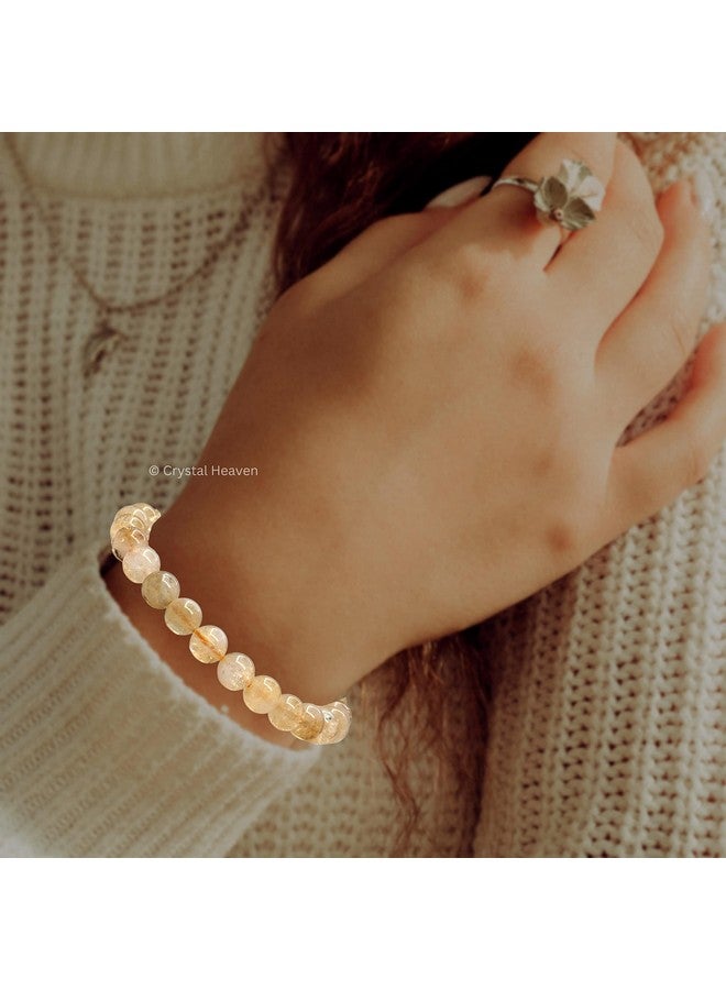 Crystal Heaven Certified Natural Healing Bracelet For Women Men - Aaa Grade Original Healing Gemstone Adjustable Bracelet For Yoga Reiki Meditation Feng Shui (Citrine) - Image 4