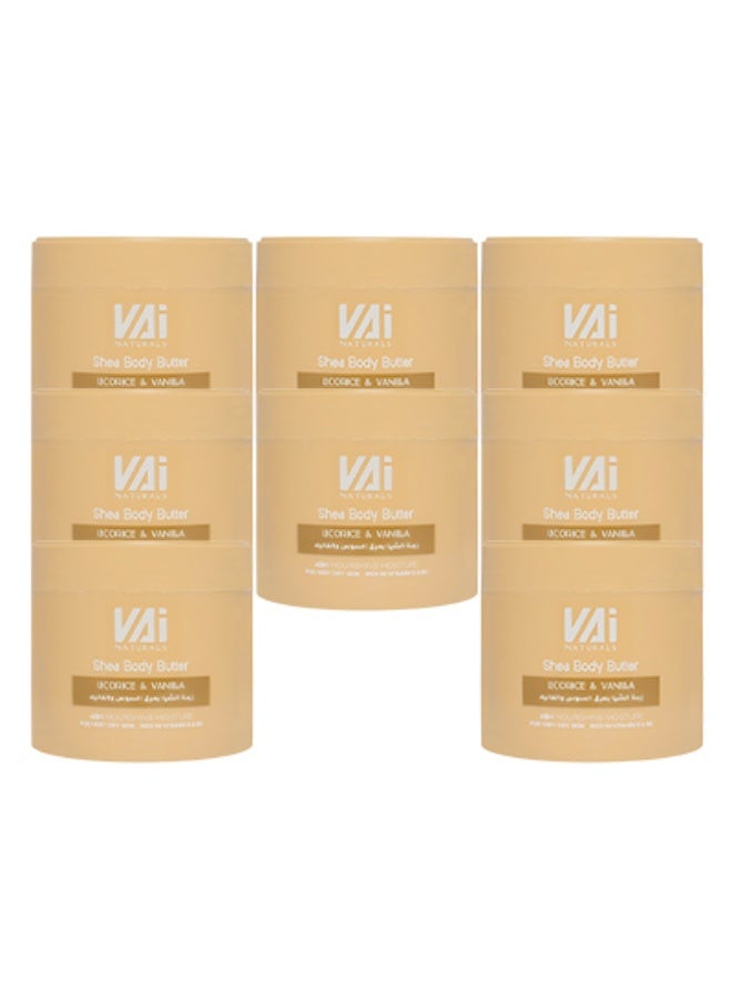 VAI 8 قطع زبدة الشيا للجسم برائحة العرقسوس والفانيليا ترطيب مغذي يدوم 48 ساعة للبشرة شديدة الجفاف غنية بفيتامين هـ - Image 1