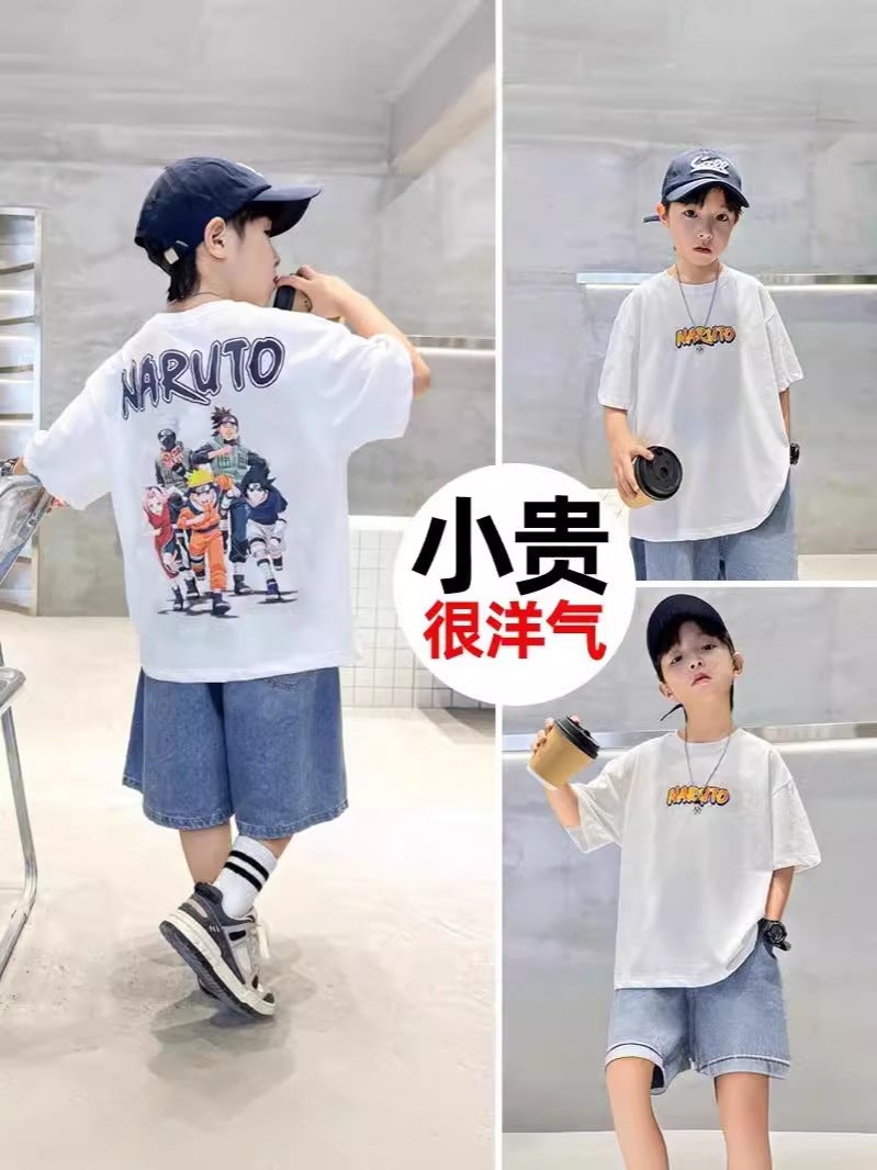 Big Boys' Summer Short-Sleeve T-Shirt New Model 2026 Boys' Pure Cotton Base Shirt Cool Stylish Summer Top Trendy K - Image 3
