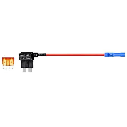 KMH 12V Standard Fuse Tap Adapter Kit Add-A-Circuit with Dual Slot Holder for Standard Blade Car Fuses, Easy Installation, Universal for Cars, SUVs, Trucks, Motorcycles, DIY (Pack fo 1) - Image 1