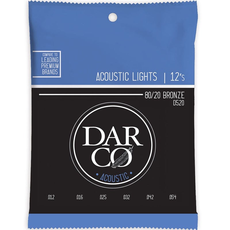Martin Strings D520 Darco Acoustic Guitar Set 80/20 Bronze Light - 0.12 - 0.54 - Image 1