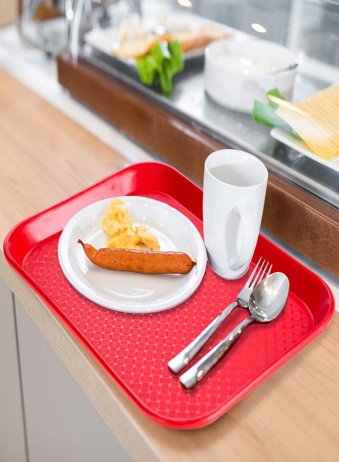 Back of House Ltd. Fast Food Cafeteria Tray | 10 x 14 Rectangular Textured Plastic Food Serving TV Tray | School Lunch, Diner, & Commercial Kitchen Restaurant Equipment (Blue) - Image 4