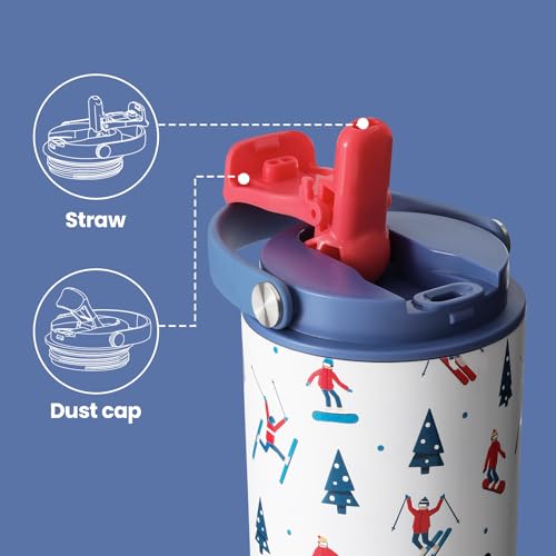 BOTTLE BOTTLE Insulated Water Bottle with Straw and Handle Stainless Steel Water Bottles for Car Sports Home Office and School 26oz Leak Proof(Skiing) - Image 4