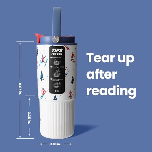 BOTTLE BOTTLE Insulated Water Bottle with Straw and Handle Stainless Steel Water Bottles for Car Sports Home Office and School 26oz Leak Proof(Skiing) - Image 5